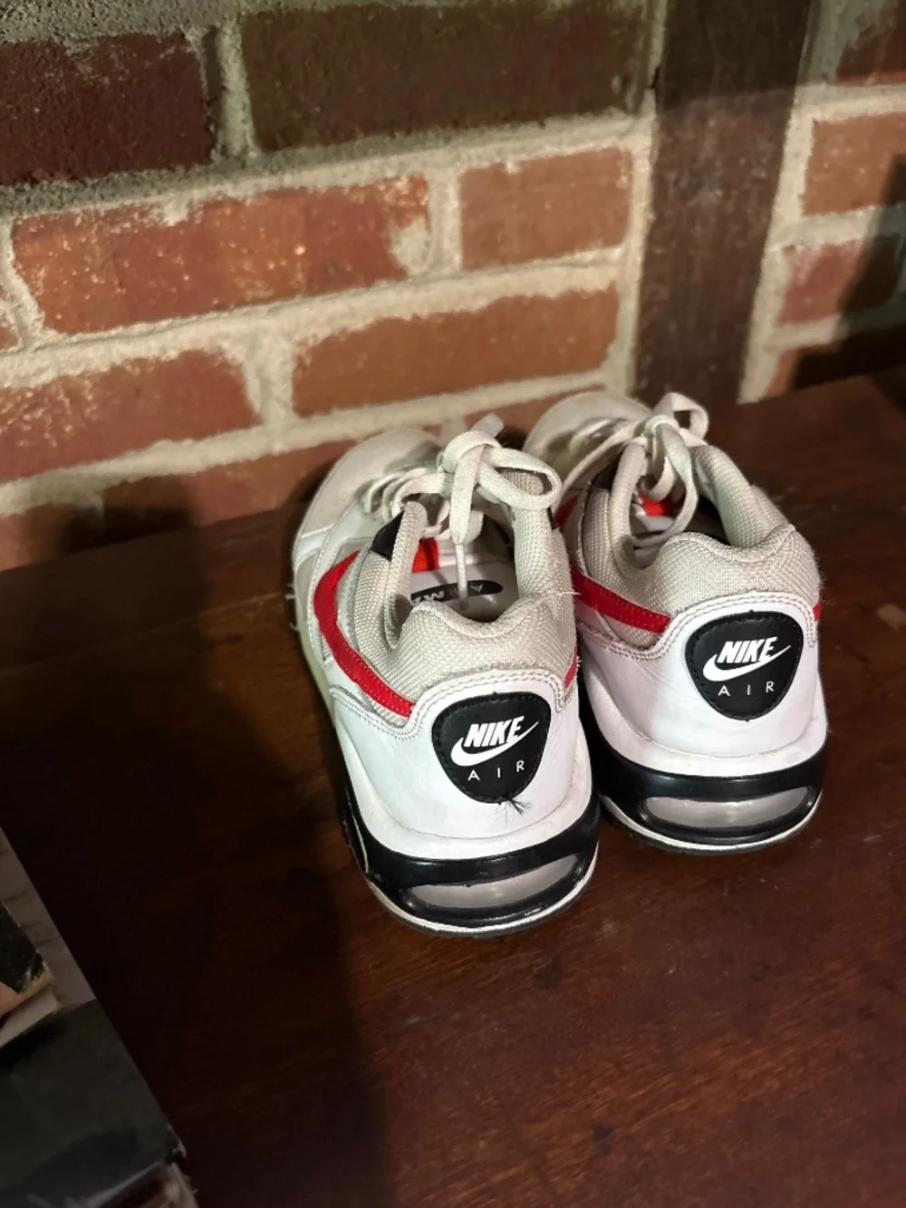 Nike Air Max, white with red and black accents, size 3Y